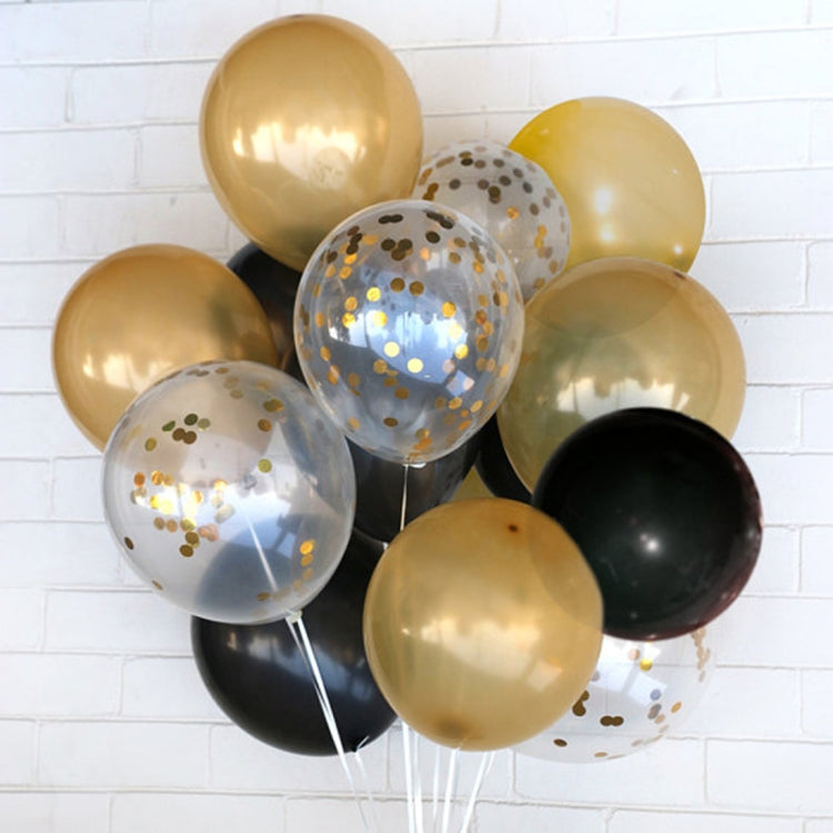 5 PCS 12 inch Transparent Gold Sequins Confetti Balloons, Holiday Party Wedding Decoration Confetti Balloons, Random Style Delivery, 12 inch Sequins Confetti Balloons