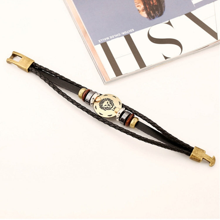 2 PCS Couple Lovers Jewelry Leather Braided Constellation Detail Hand Chain Bracelet, Size: 21*1.2cm, HC3505A, HC3505B, HC3505C, HC3505D, HC3505E, HC3505F, HC3505G, HC3505H, HC3505J, HC3505K, HC3505L, HC3505M