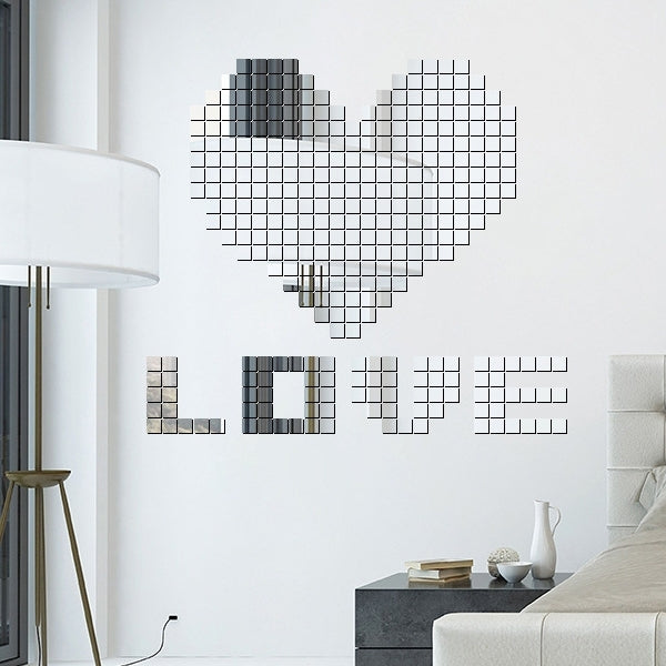 100 PCS Square Crystal Mosaic Mirror Acrylic Stereo Wall Stickers Creative Background Home Living Room Wall Sticker,Size:2*2cm, Size:2*2 Color:Silver, Size:2*2 Color:Black, Size:2*2 Color:Gold