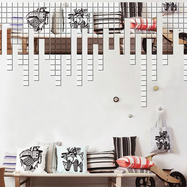 100 PCS Square Crystal Mosaic Mirror Acrylic Stereo Wall Stickers Creative Background Home Living Room Wall Sticker,Size:4*4cm