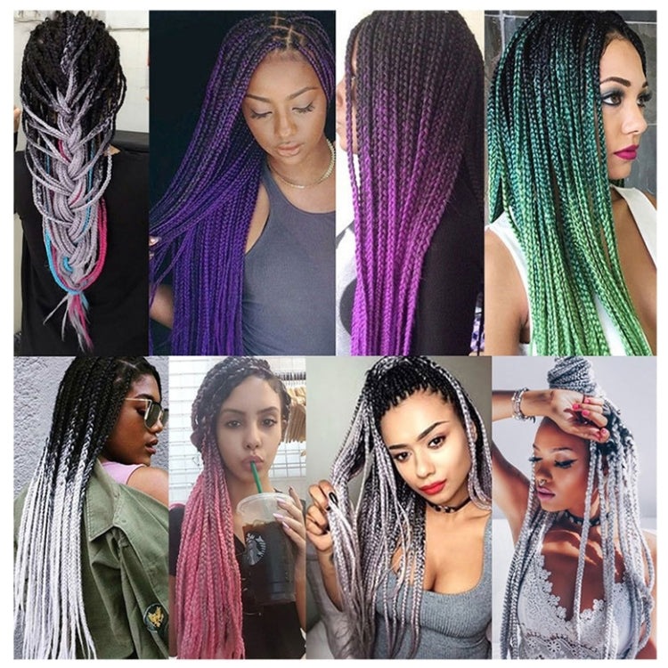 Fashion Color Gradient Individual Braid Wigs Chemical Fiber Big Braids, Length: 60cm(18Navy Blue+Sky Blue)