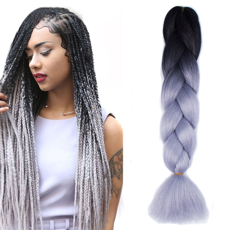 Fashion Color Gradient Individual Braid Wigs Chemical Fiber Big Braids, Length: 60cm(18Navy Blue+Sky Blue), 01, 02, 03, 06, 08, 15, 16, 17, 18, 26, 27, 28, 29, 54, 59