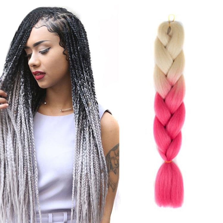 Fashion Color Gradient Individual Braid Wigs Chemical Fiber Big Braids, Length: 60cm(18Navy Blue+Sky Blue)