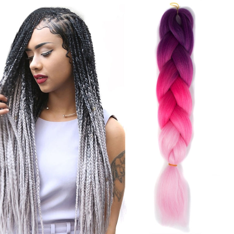 Fashion Color Gradient Individual Braid Wigs Chemical Fiber Big Braids, Length: 60cm(18Navy Blue+Sky Blue)