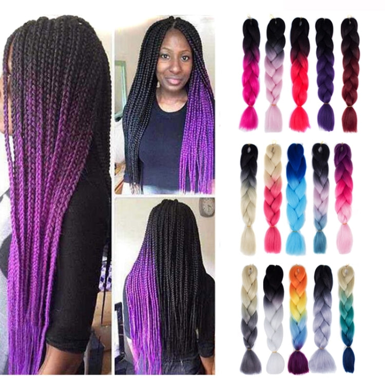 Fashion Color Gradient Individual Braid Wigs Chemical Fiber Big Braids, Length: 60cm(18Navy Blue+Sky Blue), 01, 02, 03, 06, 08, 15, 16, 17, 18, 26, 27, 28, 29, 54, 59