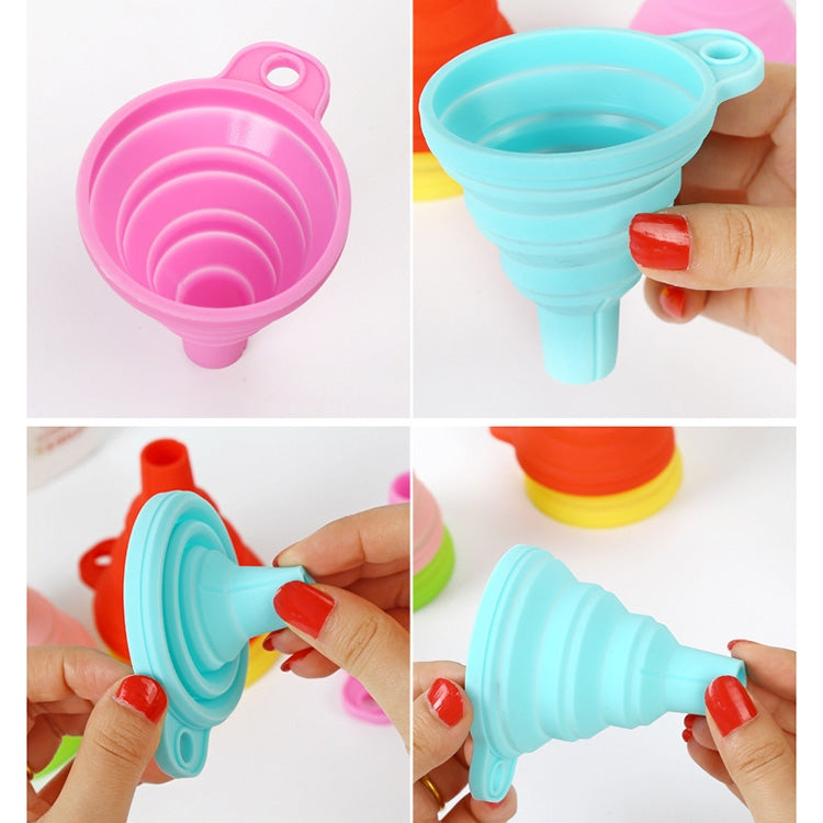 Mini Silicone Foldable Telescopic Funnel Random Color Delivery, Silicone Funnel