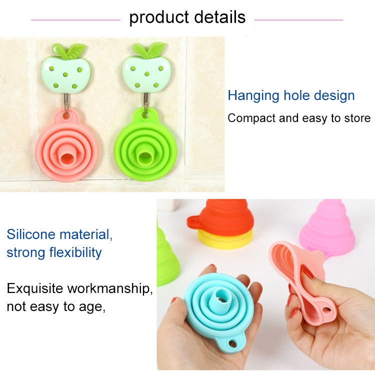Mini Silicone Foldable Telescopic Funnel Random Color Delivery, Silicone Funnel