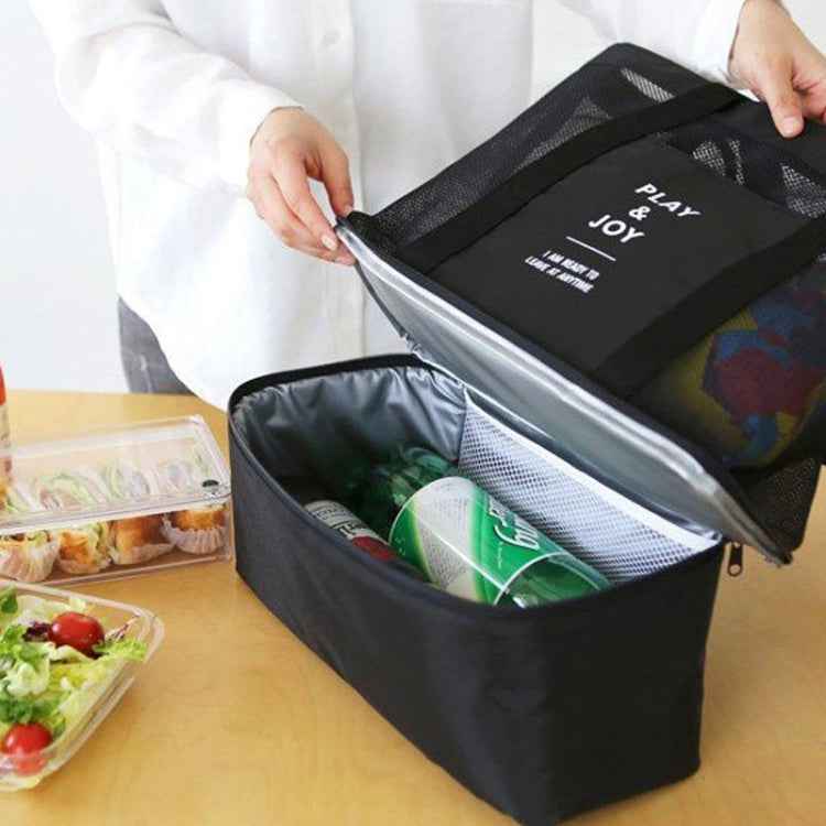 Portable Double Layer Mesh Sport Duffel Beach Picnic Shoulder Storage Bag Handbag