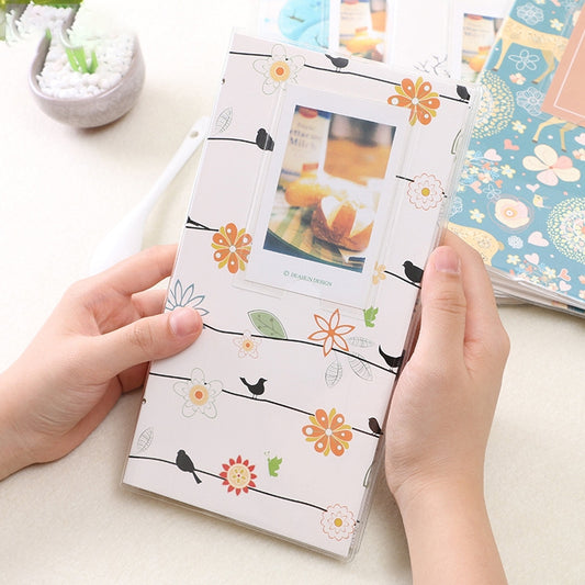 3 inch DIY Creativity Insert Type Mini Exquisite Photo Album, Little Swallow Pattern, Baymax Pattern, Four Leaf Clover Pattern, Many Trees Dry Pattern, Forest Deer Pattern, Iron Tower Pattern