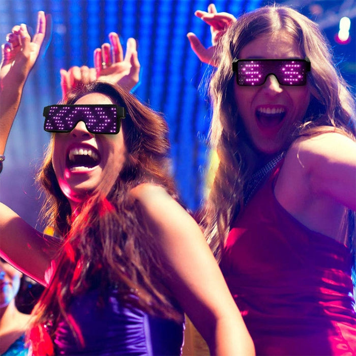 Night Club Bar Disco LED Light Emitting Glasses Festival Party USB Charging Shutter Dynamic Flash Glasses