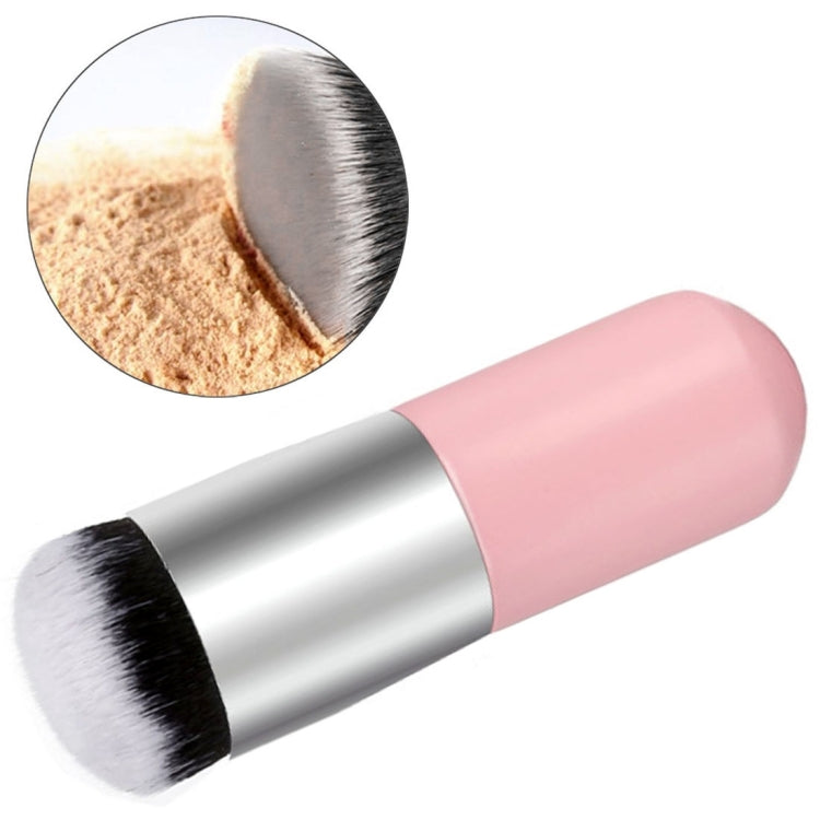 Short Wooden Handle Large Round Head Buffer Foundation Powder Makeup Brushes Plump Round Brush Makeup BB Cream Tools, Large Round Head  Pink