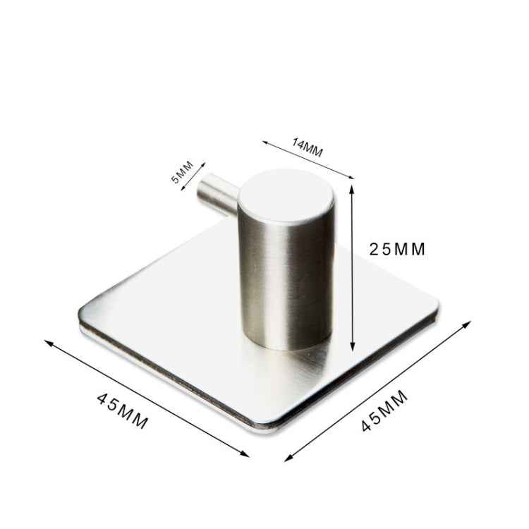 Stainless Steel Cylinder Hanger Bathroom Non-perforated Storage Clothes Hook, Size:14mm