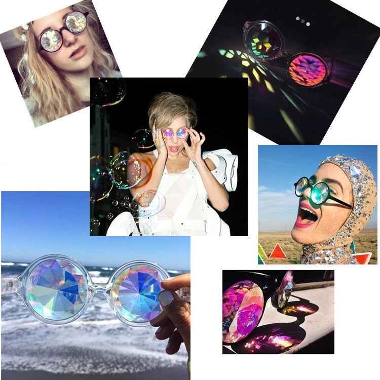 EDM Concert Party Pub Kaleidoscope Effect Dual Side Pebble Adult Glasses