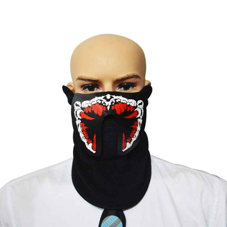 FG-FULL-01 Halloween Mask Voice Control LED Cold Light Terror Cosplay Mask