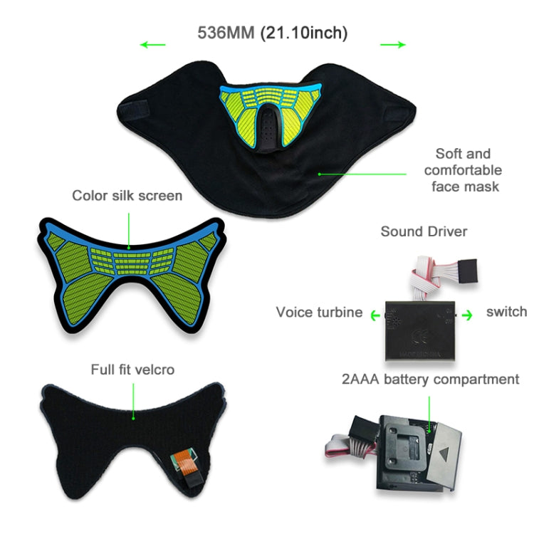 FG-MA-013 Halloween Mask Voice Control LED Cold Light Terror Cosplay Mask, FG-MA-013