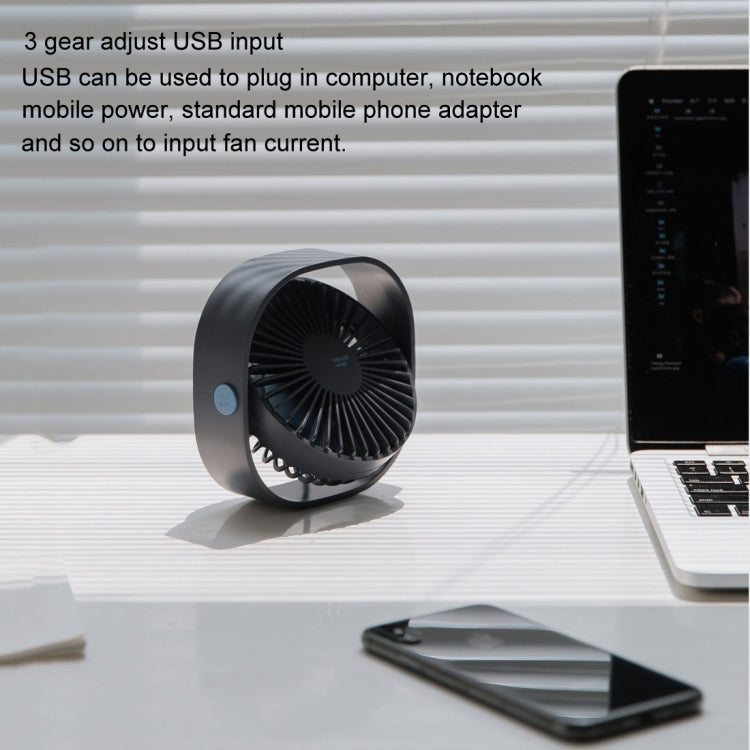 360 Degree Rotation  Wind 3 Speeds Mini USB Desktop Fan, Desktop Fan