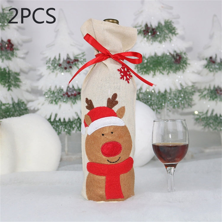 2 PCS CX20215 Snowman Pattern Wine Bottle Bag Christmas Decoration, HC4910A, HC4910B, HC4910C