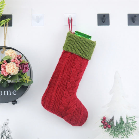 CX20221 Christmas Wool Knitting Sock Gift Bag Christmas Tree Pendant Decoration