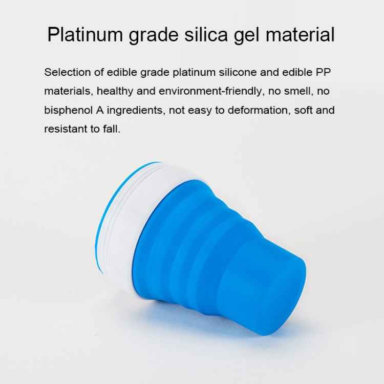 350ml Outdoor Pocket-Sized Coffee Tea Collapsible Travel Mug Silicone Cup with Lid