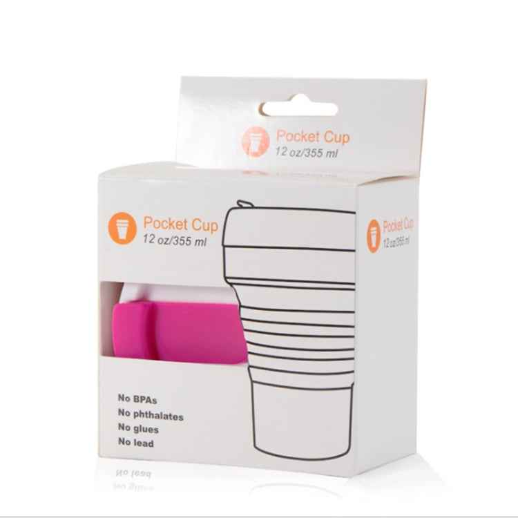 350ml Outdoor Pocket-Sized Coffee Tea Collapsible Travel Mug Silicone Cup with Lid