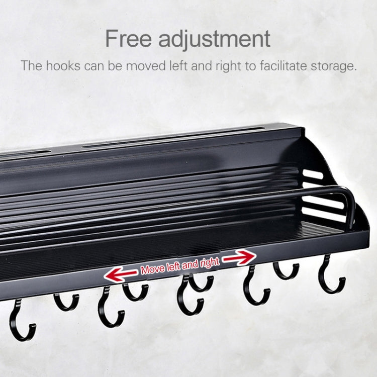 A Version 70cm 2 Cups  10 Hooks Kitchen Multi-function Wall-mounted Condiment Storage Rack