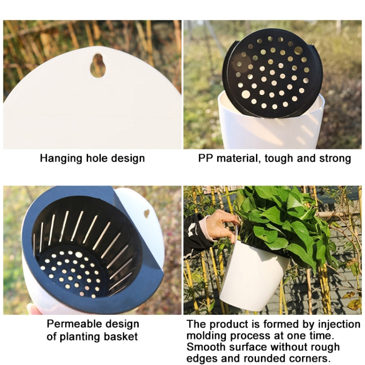 Self-Watering Planter Grow Plants Lazy Flower Pots Wall-hanging Round Resin Plastic Flower Pots, Size: 18x12.5x16cm, Size: 18x12.5x16cm