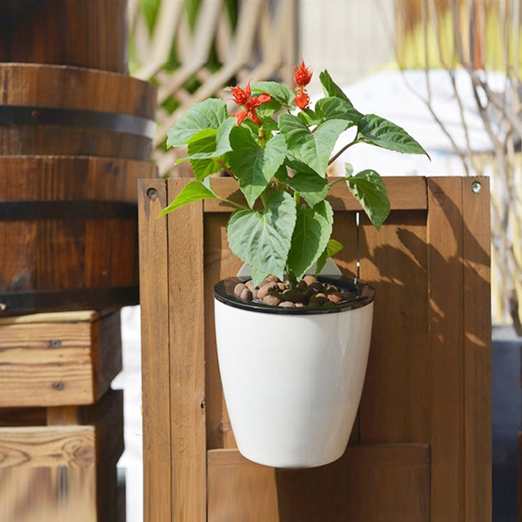 Self-Watering Planter Grow Plants Lazy Flower Pots Wall-hanging Round Resin Plastic Flower Pots, Size: 18x12.5x16cm, Size: 18x12.5x16cm