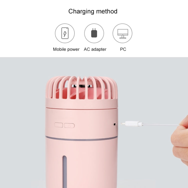 T9 Portable Adjustable USB Charging Desktop Humidifying Fan with 3 Speed Control