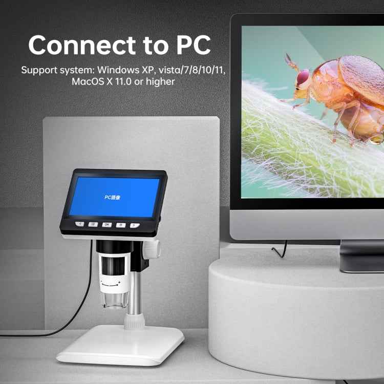 50X-1000X 1080P Portable Electronic Digital Desktop Microscope with LED Light
