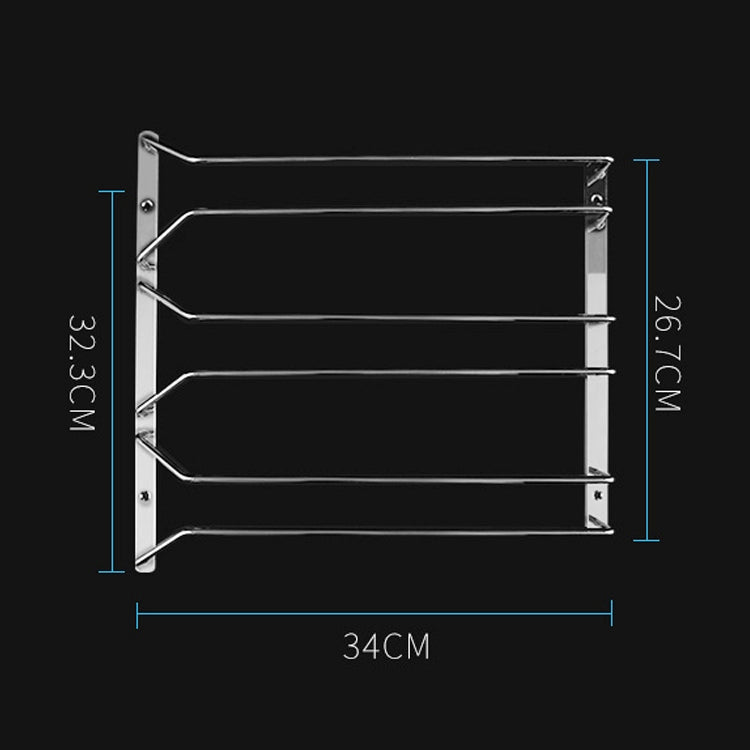 MICLAN Three Rows Stainless Steel Hanging Wine Glass Holder, Size: 34*32*27cm, Size: 34*32*27cm