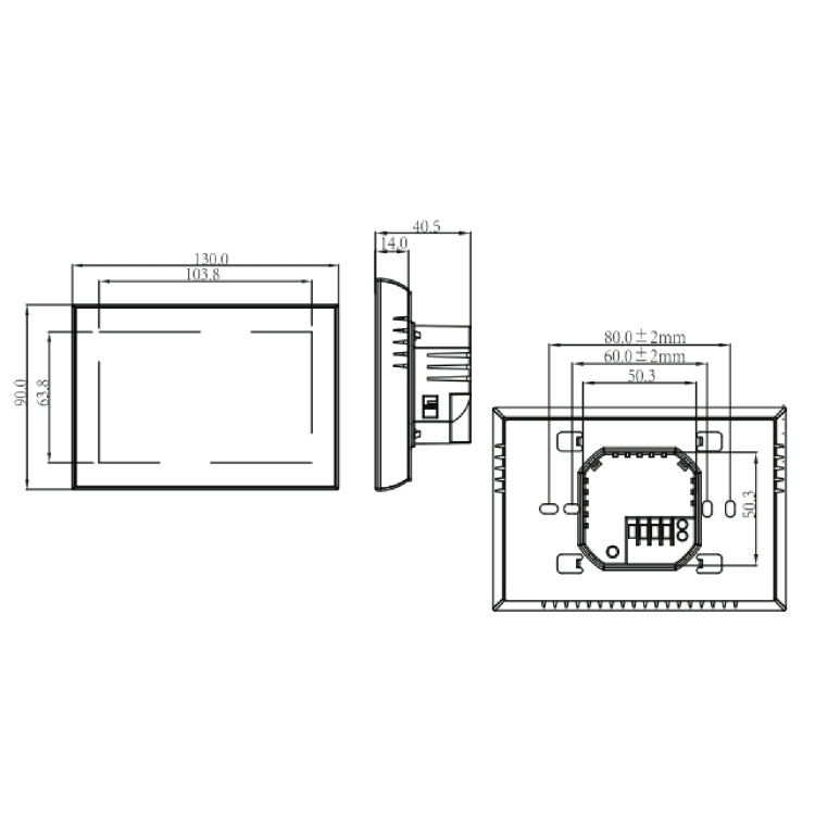 BHT-8000-GCLW-SS Brushed Stainless Steel Mirror Controlling Water/Gas Boiler Heating Energy-saving and Environmentally-friendly Smart Home Negative Display LCD Screen Round Room Thermostat with WiFi, with WiFi