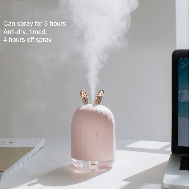 3life-318 2W Cute Rabbit USB Mini Humidifier Diffuser Aroma Mist Nebulizer with LED Night Light for Office, Home Bedroom, Capacity: 220ml, DC 5V, Rabbit USB Mini Humidifier