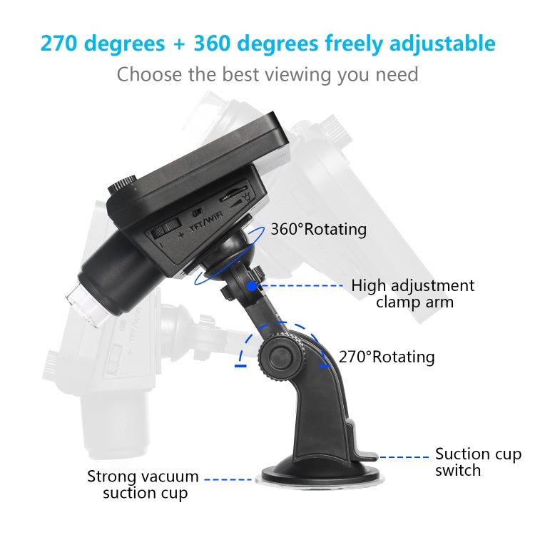 inskam317 1080P 4.3 inch LCD Screen WiFi HD Digital Microscope, Sucker Bracket, Sucker Bracket