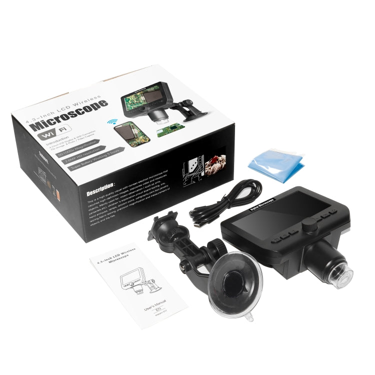 inskam317 1080P 4.3 inch LCD Screen WiFi HD Digital Microscope, Sucker Bracket, Sucker Bracket