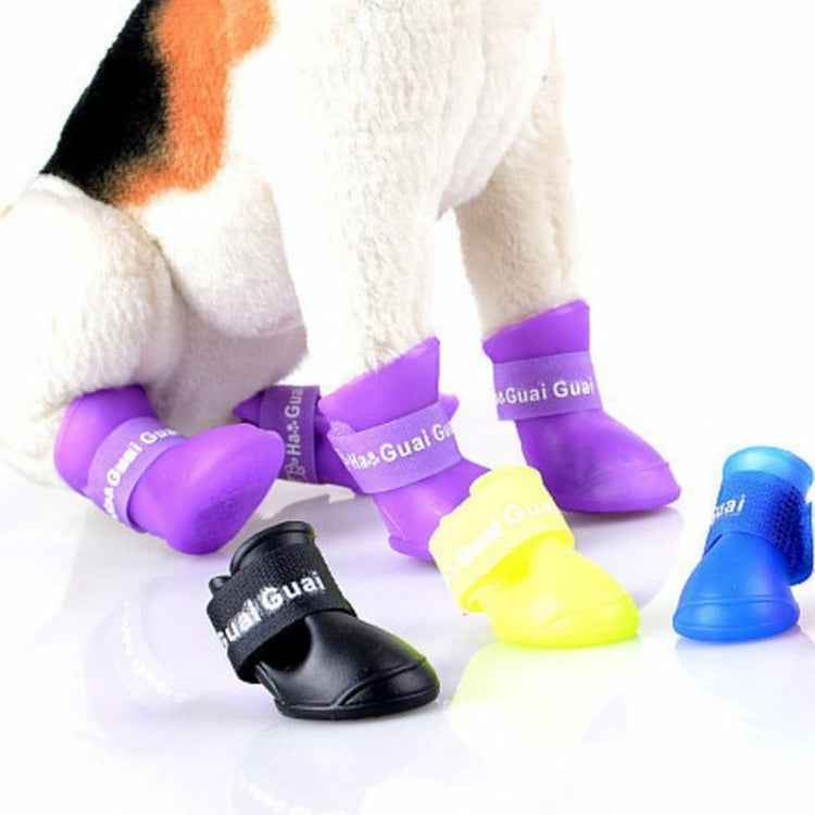 Lovely Pet Dog Shoes Puppy Candy Color Rubber Boots Waterproof Rain Shoes, S, Size:  4.3 x 3.3cm, Size: S 4.3 x 3.3cm S, Size: 4.3 x 3.3cm, Size: S 4.3 x 3.3cm
