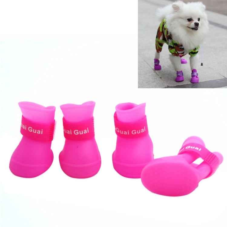 Lovely Pet Dog Shoes Puppy Candy Color Rubber Boots Waterproof Rain Shoes, M, Size:  5.0 x 4.0cm, Size: M 5.0 x 4.0cm, Size: 5.0 x 4.0cm