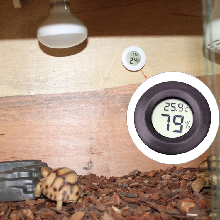 Digital Round Shaped Reptile Box Centigrade Thermometer & Hygrometer with Screen Display