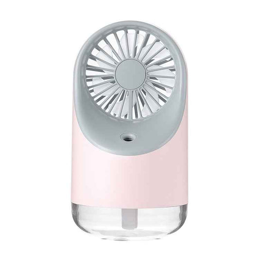 Multi-function USB Charging Spray Humidification Desktop Electric Fan with LED Warm Yellow Reading Lamp, Support 3 Speed Control