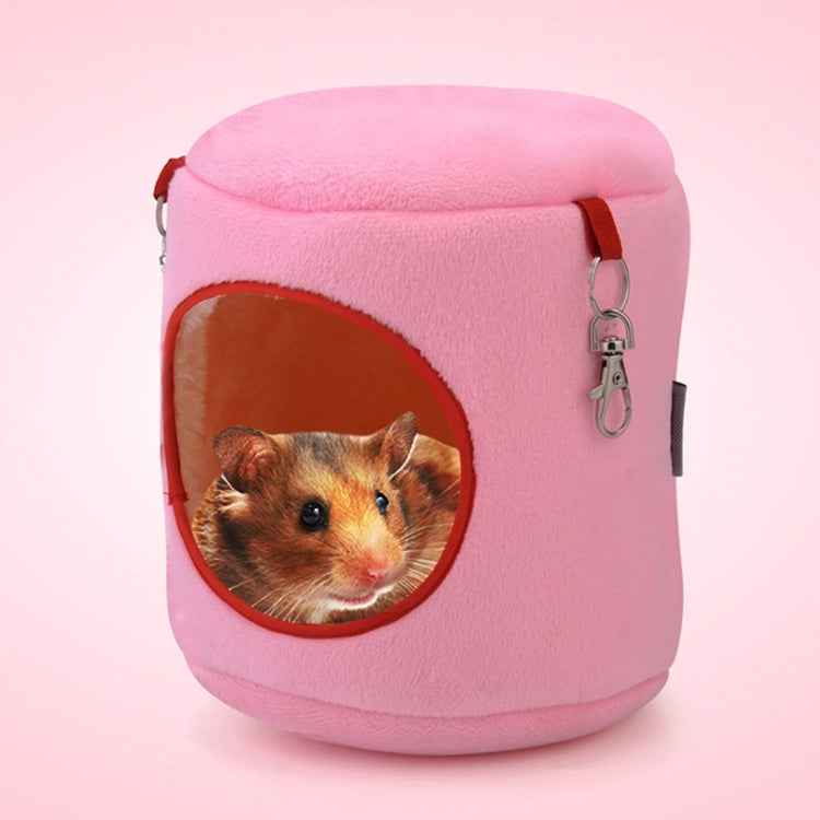 Flannel Cylinder Pet House Warm Hamster Hammock Hanging Bed Small Pets Nest, S, Size:10*9*9cm