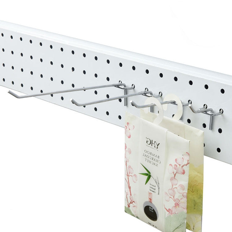 10pcs Supermarket Clothing Shop Pegboard Slat Wall Hook Shelf Hole Plate, Hole Pitch: 2.5cm, Length: 5cm, Wire Diameter: 3.3mm