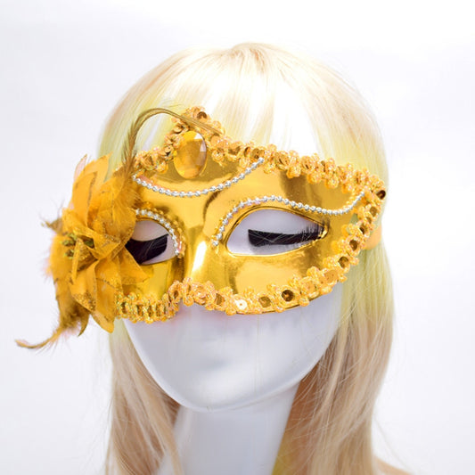Halloween Masquerade Party Dance Plating Side Flower Feather Venice Princess Mask