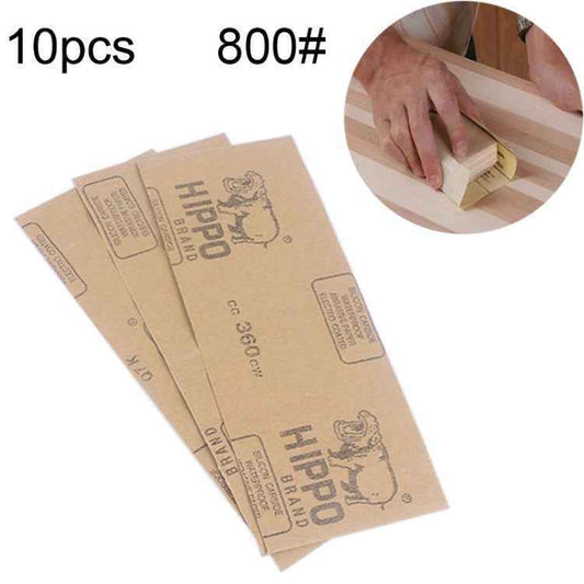 10pcs Grit 800 Wet And Dry Polishing Grinding Sandpaper，Size: 23 x 9cm, Grit 800