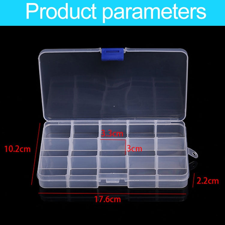 Removable Grid Plastic 15 Slots Box Organizer for Jewelry Earring Fishing Hook Small Accessories, 15 Slots (White+Pink), 15 Slots (Purple+Blue), 15 Slots (Baby Blue+Blue), 15 Slots (White+Blue)