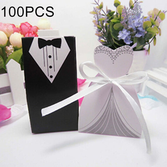 100 PCS Wedding European The Bride and Groom Sugar Box, Sugar Box