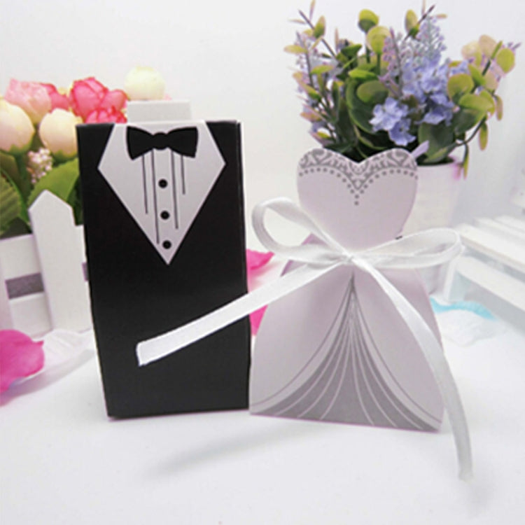 100 PCS Wedding European The Bride and Groom Sugar Box, Sugar Box