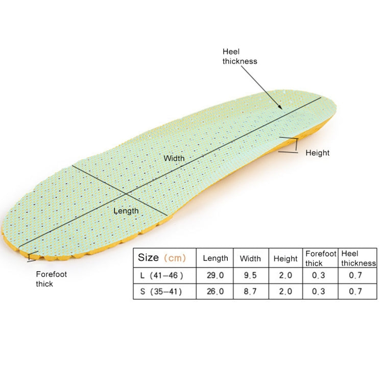 1 Pair Sports Shock Absorption Breathable Soft Thick Sweat Absorbent Insoles for Men / Women, Size: L(41-46 Yards), Size: L(41-46 Yards)