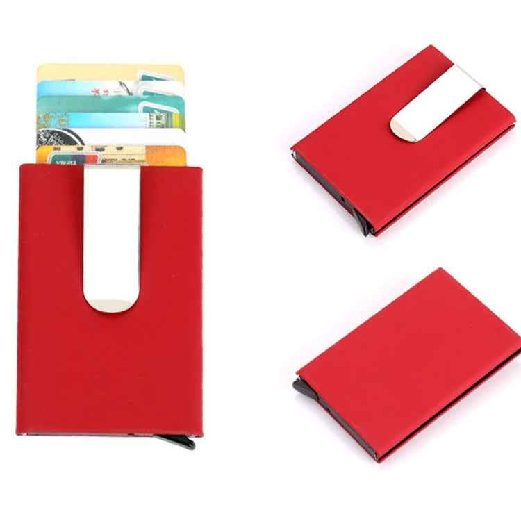 Frosted Antimagnetic Solid Color Credit Card Holder Money Clip Wallet, Size: 10*6.6cm