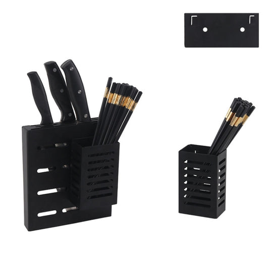 Stainless Steel Wall-mounted Kitchen Rack Hanging Kinfe Chopsticks Canister Holder