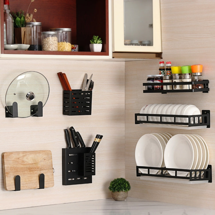 Stainless Steel Wall-mounted Kitchen Rack Hanging Kinfe Chopsticks Canister Holder