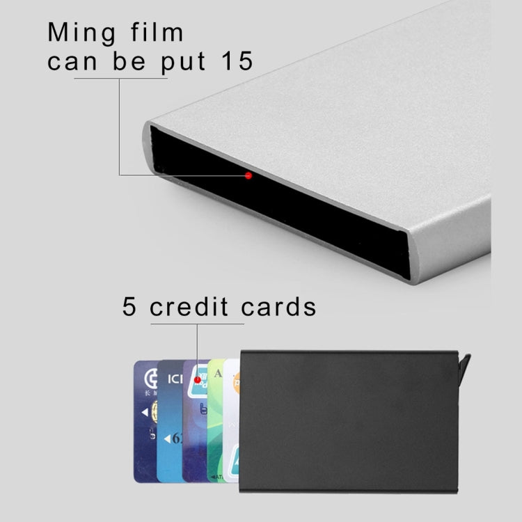 Antimagnetic Stainless Steel PU Business Card Holder Credit Card Case, Size: 10*6.2*0.8cm